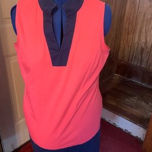 Sail to Stable coral and navy dress